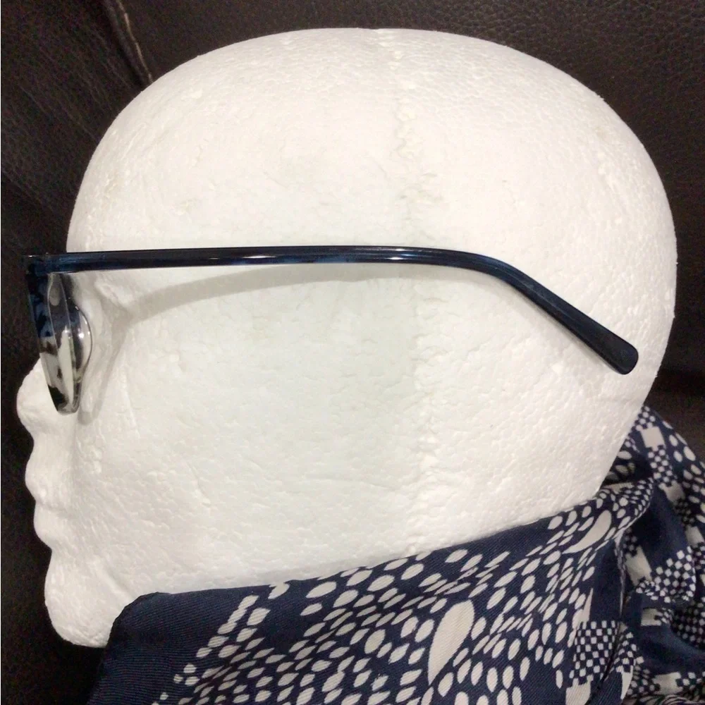 Scott Harris Europa SH-602 Denim/Zebra Full Rom Oval Eyeglasses Frames